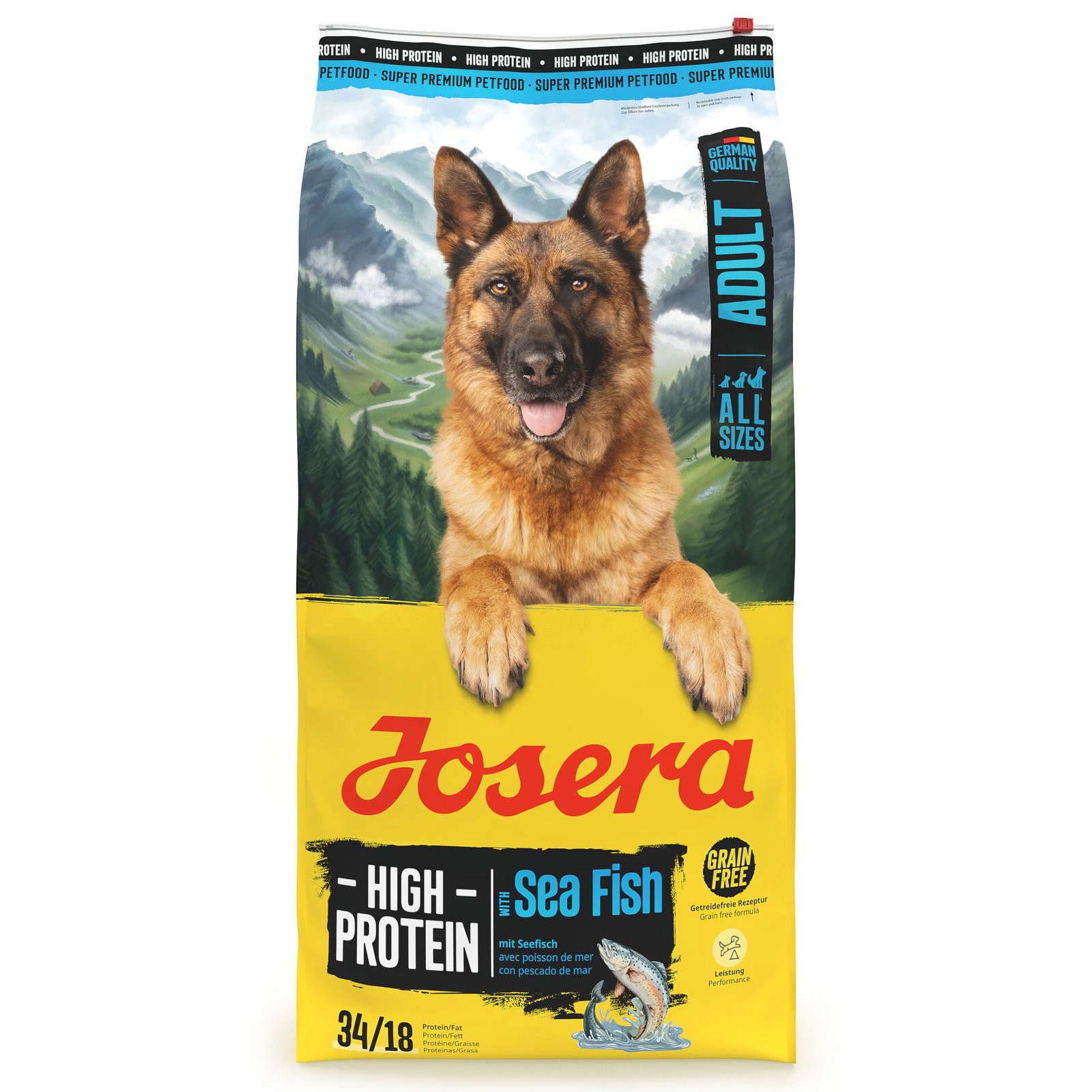 Josera Hundefutter High Protein Adult mit Seefisch, 12,5kg