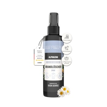 ALPHAZOO Brandlöscher Anti Juckreiz Spray für Hunde I Sanfte Beruhigung 200 ml