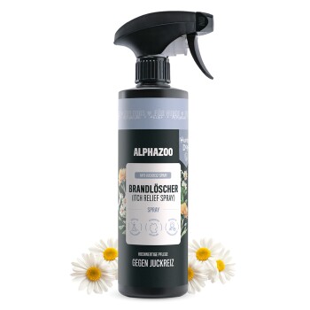 ALPHAZOO Brandlöscher Anti Juckreiz Spray für Hunde I Sanfte Beruhigung 500 ml