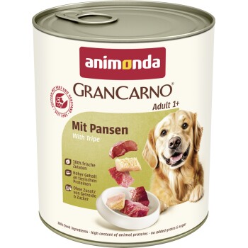 animonda GranCarno Original Nassfutter Hund Adult, Pansen 6x800 g