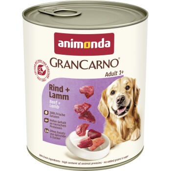 animonda GranCarno Original Nassfutter Hund Adult, Rind und Lamm 24x800 g