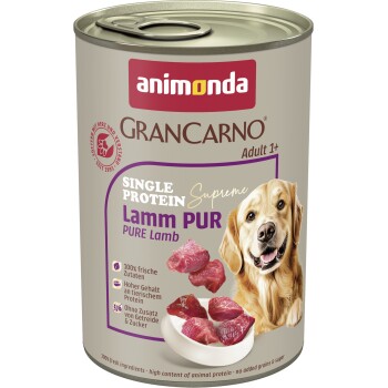 animonda GranCarno Single Protein Supreme Nassfutter Hund Adult, Lamm pur 6x400 g