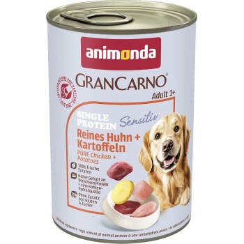 animonda GranCarno Sensitiv Nassfutter Hund Adult, Huhn und Kartoffel 24x400 g