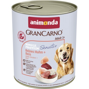 animonda GranCarno Sensitiv Nassfutter Hund Adult, Huhn und Reis 24x800 g