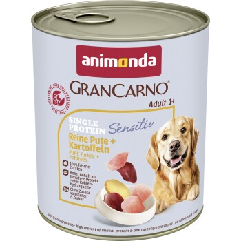 animonda GranCarno Sensitiv Nassfutter Hund Adult, Pute und Kartoffel 24x800 g