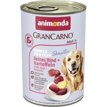 animonda GranCarno Sensitiv Nassfutter Hund Adult, Rind und Kartoffel 6x400 g
