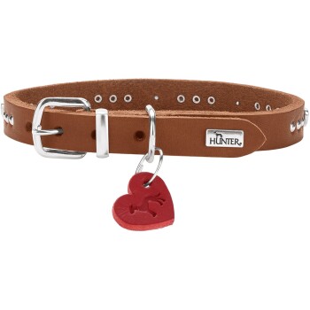 Dog Sport HUNTER Hundehalsband aalborg hearts cognac XS-S