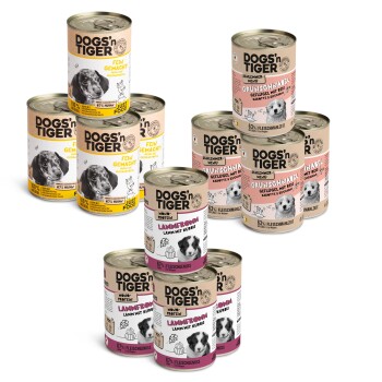 Dogs'n Tiger Dogs’n Tiger Junior Hundefutter, Nassfutter, Mixpaket Happy Puppy
