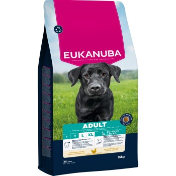 EUKANUBA Trockenfutter Hund, Adult, groß, Huhn 15 kg