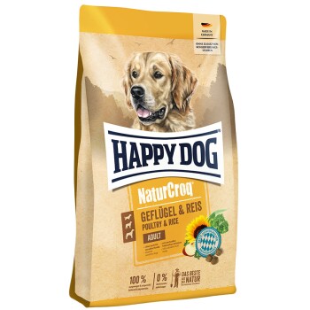 HAPPY DOG NaturCroq Trockenfutter Hund Adult, Geflügel & Reis 4 kg