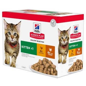 Hill's Science Plan Kitten Multipack Truthahn und Huhn 24x85 g