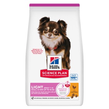 Hill's Science Plan Trockenfutter Hund, Light, Small & Mini Adult, mit Huhn 2x6 kg