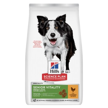 Hill's Science Plan Trockenfutter Hund, Senior Vitality Medium Mature Adult, mit Huhn und Reis 14 kg