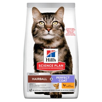 Hill's Science Plan Trockenfutter Katze Adult Hairball & Perfect Coat Huhn 1,5 kg