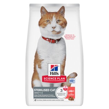 Hill's Science Plan Trockenfutter Katze, Adult, Sterilised mit Lachs 2x7 kg