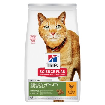 Hill's Science Plan Trockenfutter Katze, Mature Adult, Senior Vitality, mit Huhn 1,5 kg