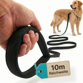HUND IST KÖNIG 10m Schleppleine Hund - Schleppleine 10m für Hunde mit gepolsterter Handschlaufe