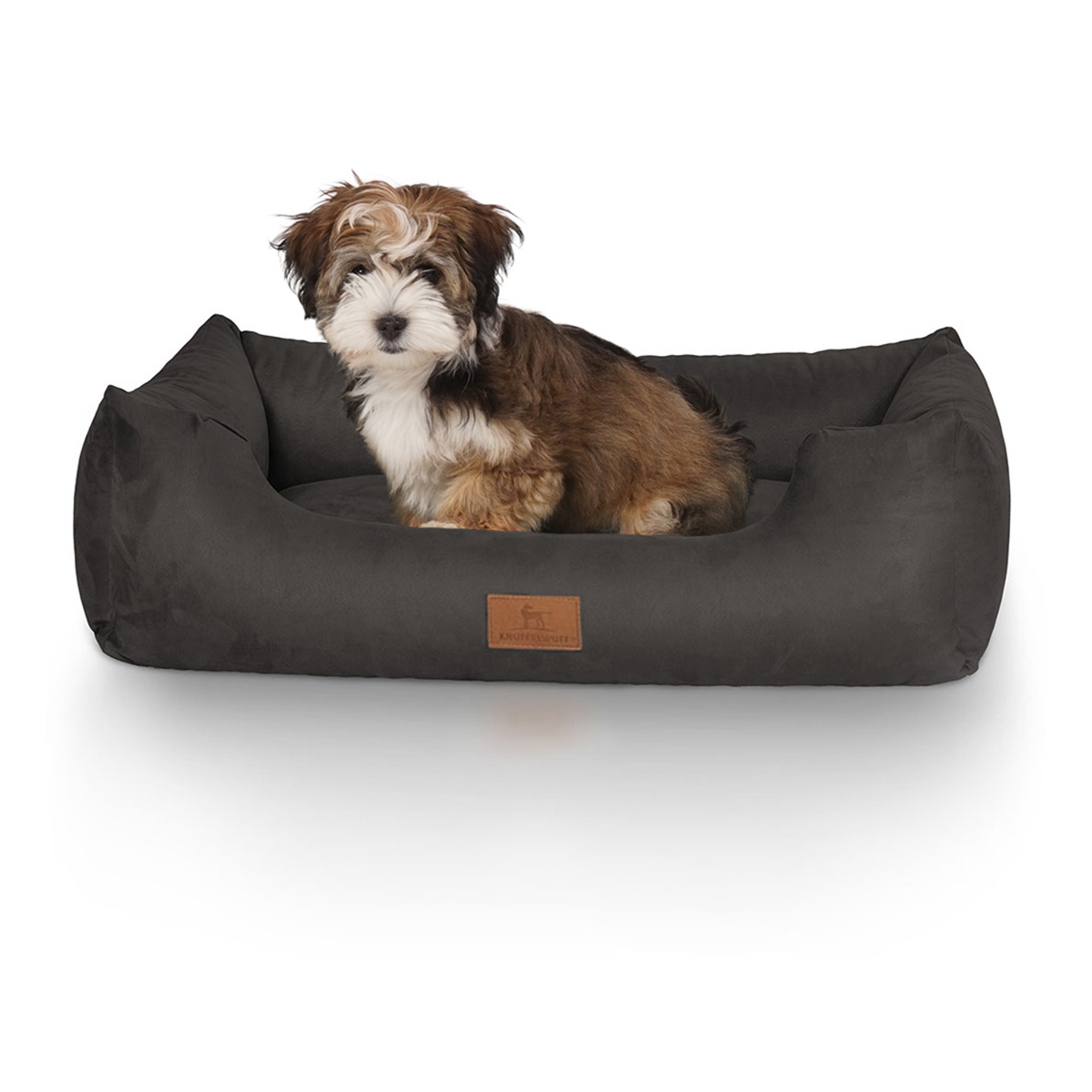 Knuffelwuff Hundebett Dreamline aus Velours M-L 85 x 63cm Schwarz