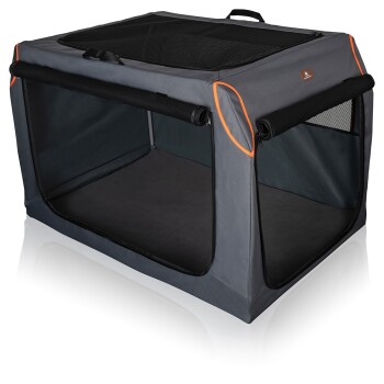 Knuffelwuff faltbare Hundebox Auto Transportbox Alverstone mit Aluminiumgestell für den Kofferraum L