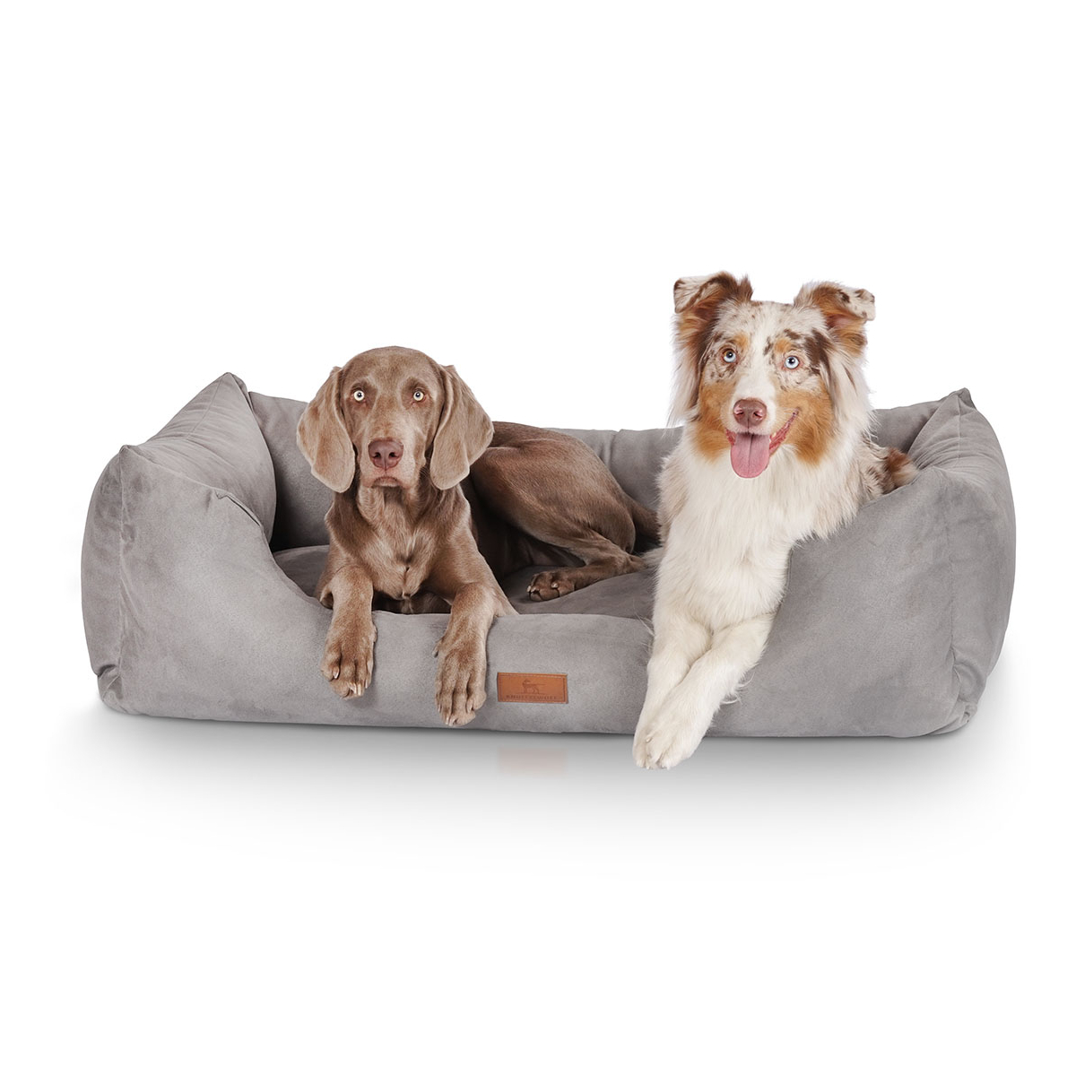 Knuffelwuff Hundebett Dreamline aus Velours XL 105 x 75cm Grau