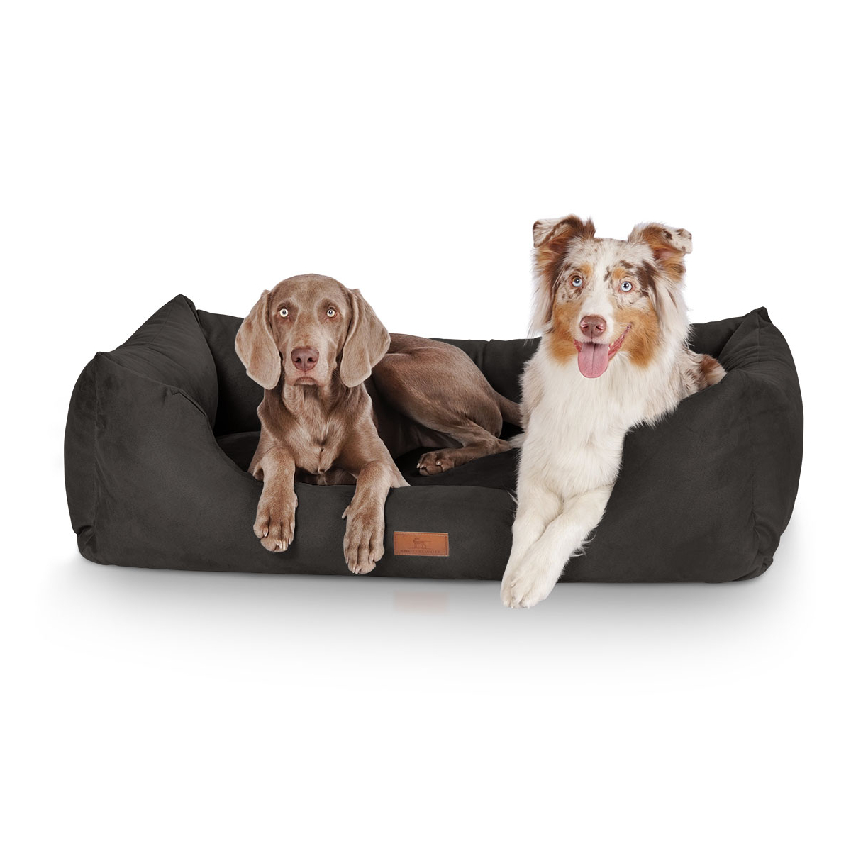 Knuffelwuff Hundebett Dreamline aus Velours XXL 120 x 85cm Schwarz