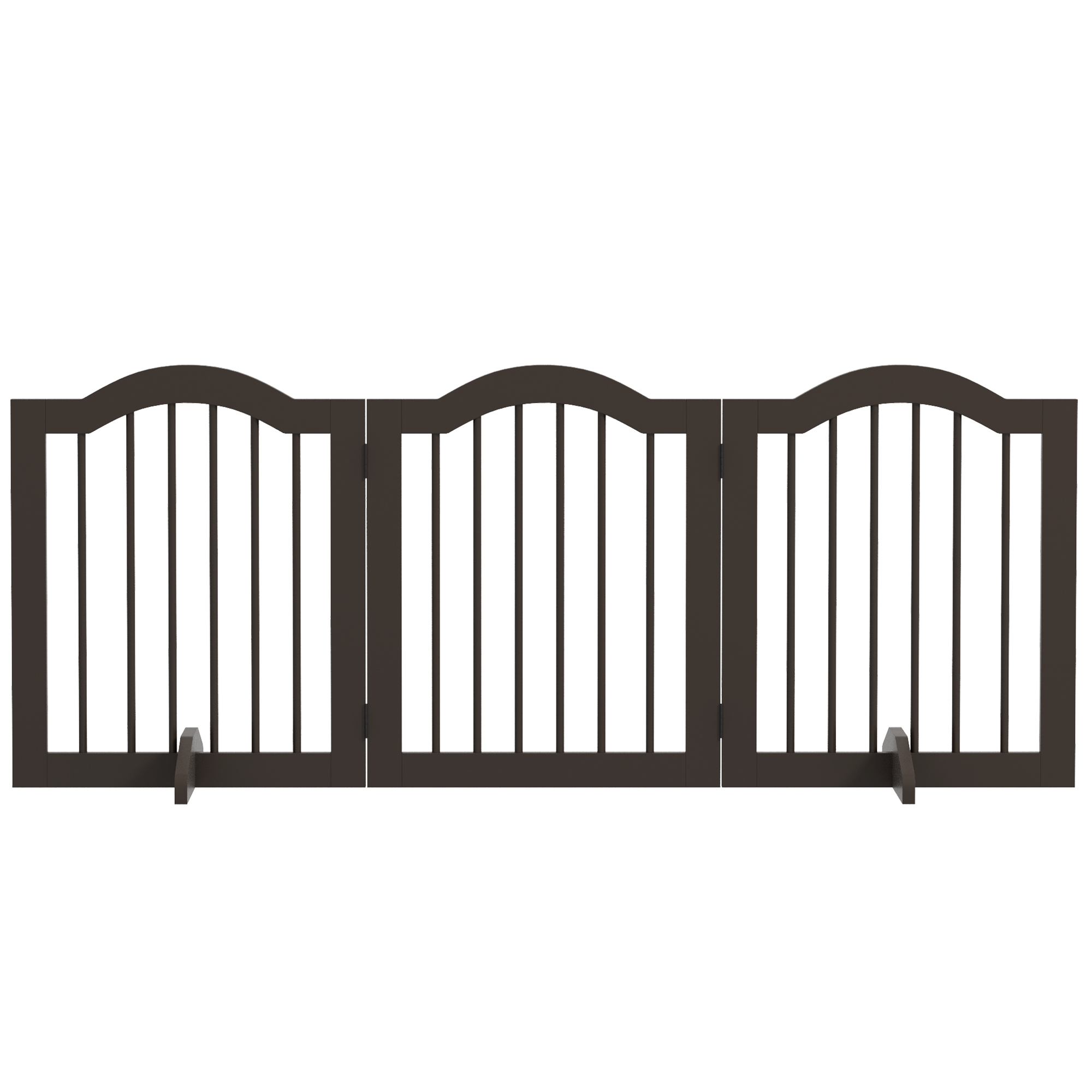PawHut Hunde Absperrgitter 154,5 x 29,5 x 61 cm, Hundegitter faltbar, Türgitter Hund, Holz, Kaffee Aosom.de