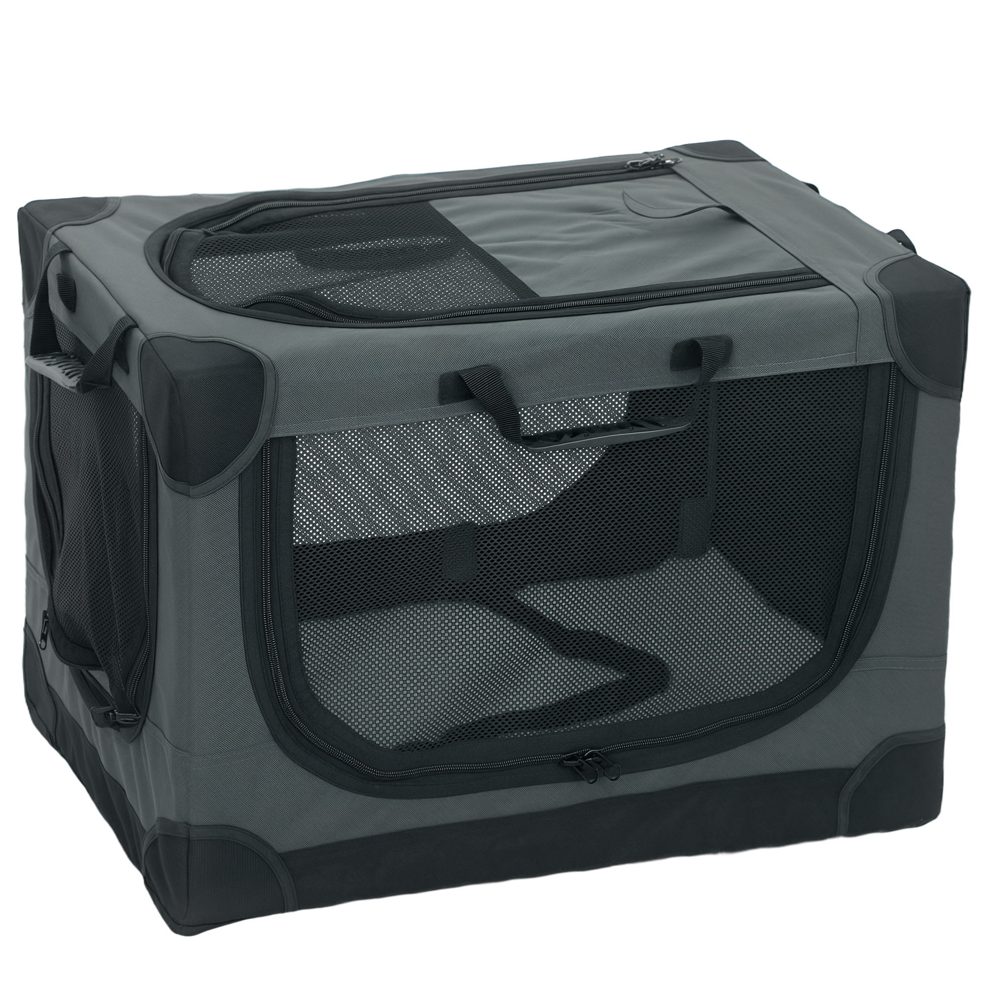 PawHut Hundebox faltbar Hundetransportbox mit Kissen abnehmbarem waschbarem Bezug atmungsaktiv Transportbox aus 600D Oxford-Gewebe Hundetasche für Katzen & Hunde bis 22kg für Reise & Auto Armeegrün Aosom