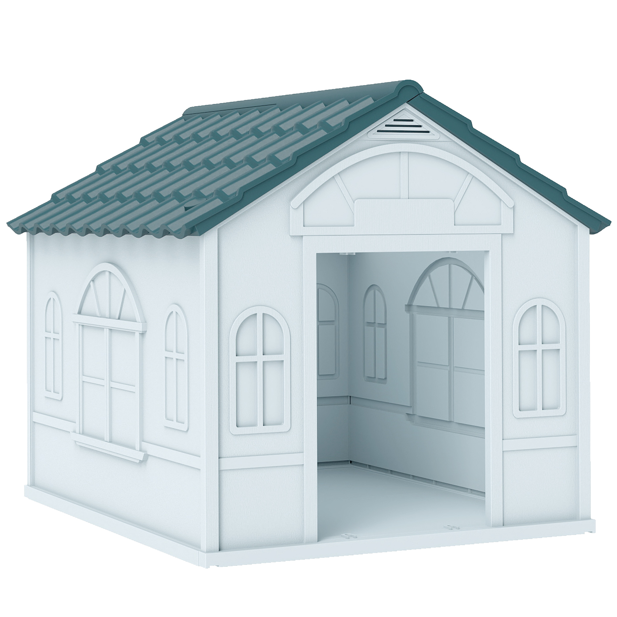 PawHut Hundehütte wetterfestes Hundehaus mit Satteldach 65 x 75,7 x 63 cm Outdoor Hütte für mittelgroße Hunde unter 20 kg, Indoor, Outdoor Blau Aosom
