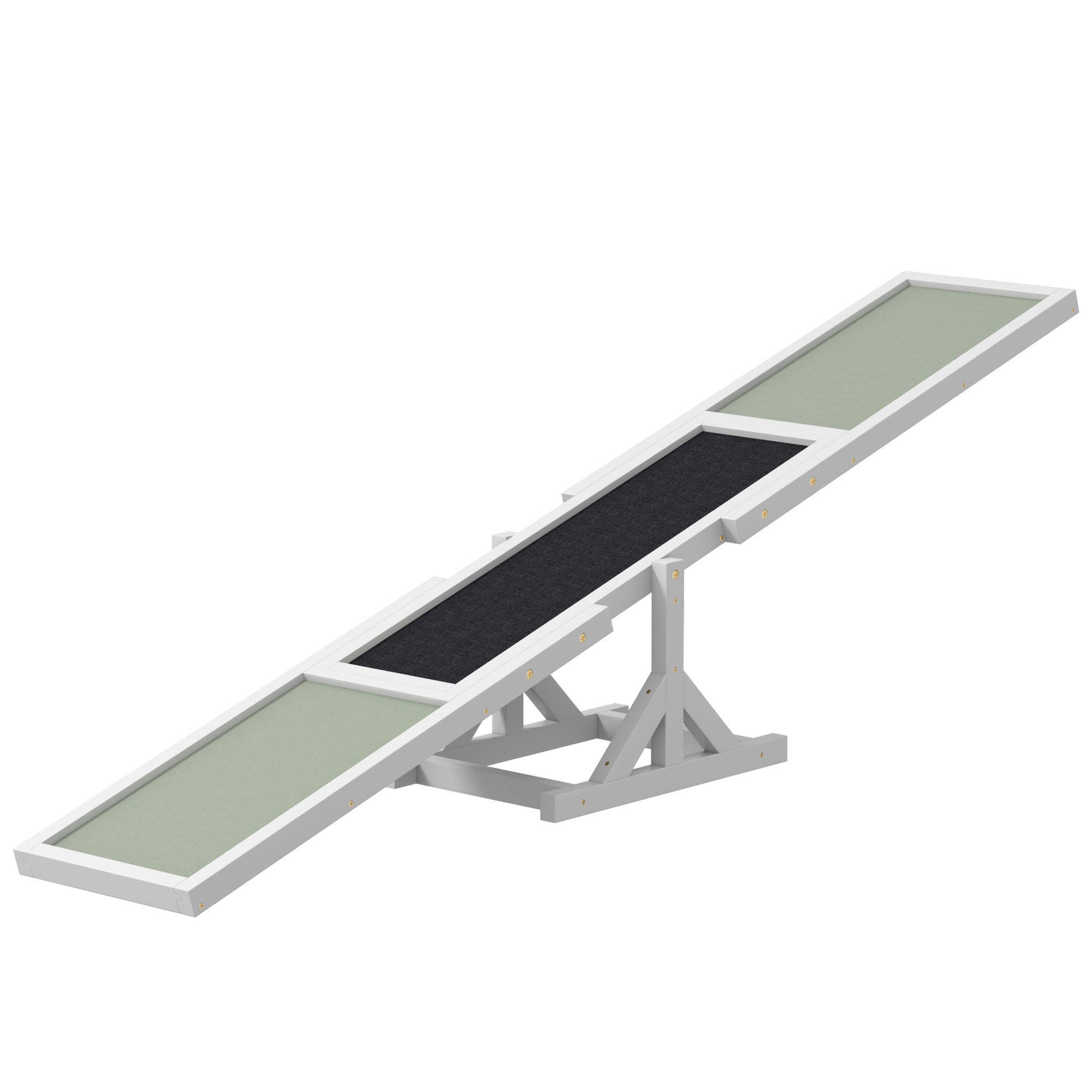 PawHut Hundewippe, Hunde Agility Wippe aus Holz, Rutschfest Hunde Agilitäts Rampe für Hunde unter 30 kg, für Balance, 180 x 30 x 30 cm Weiß Aosom