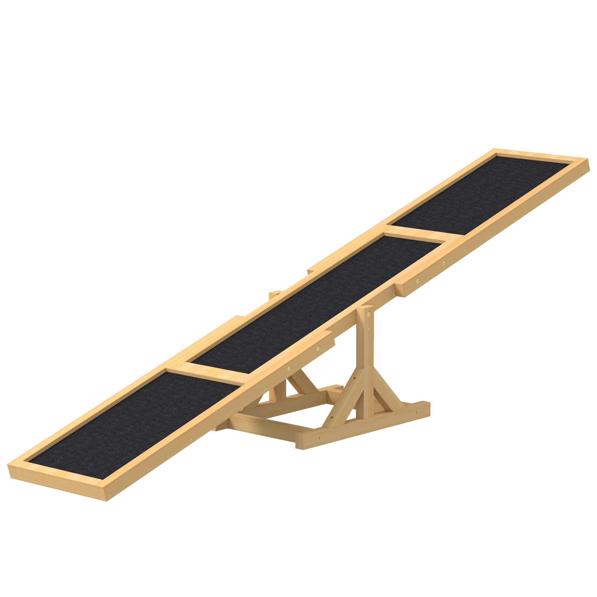 PawHut Hundewippe, Hunde Agility Wippe aus Holz, Rutschfest Hunde Agilitäts Rampe für Hunde unter 30 kg, für Balance, 180 x 30 x 30 cm Gelb Aosom