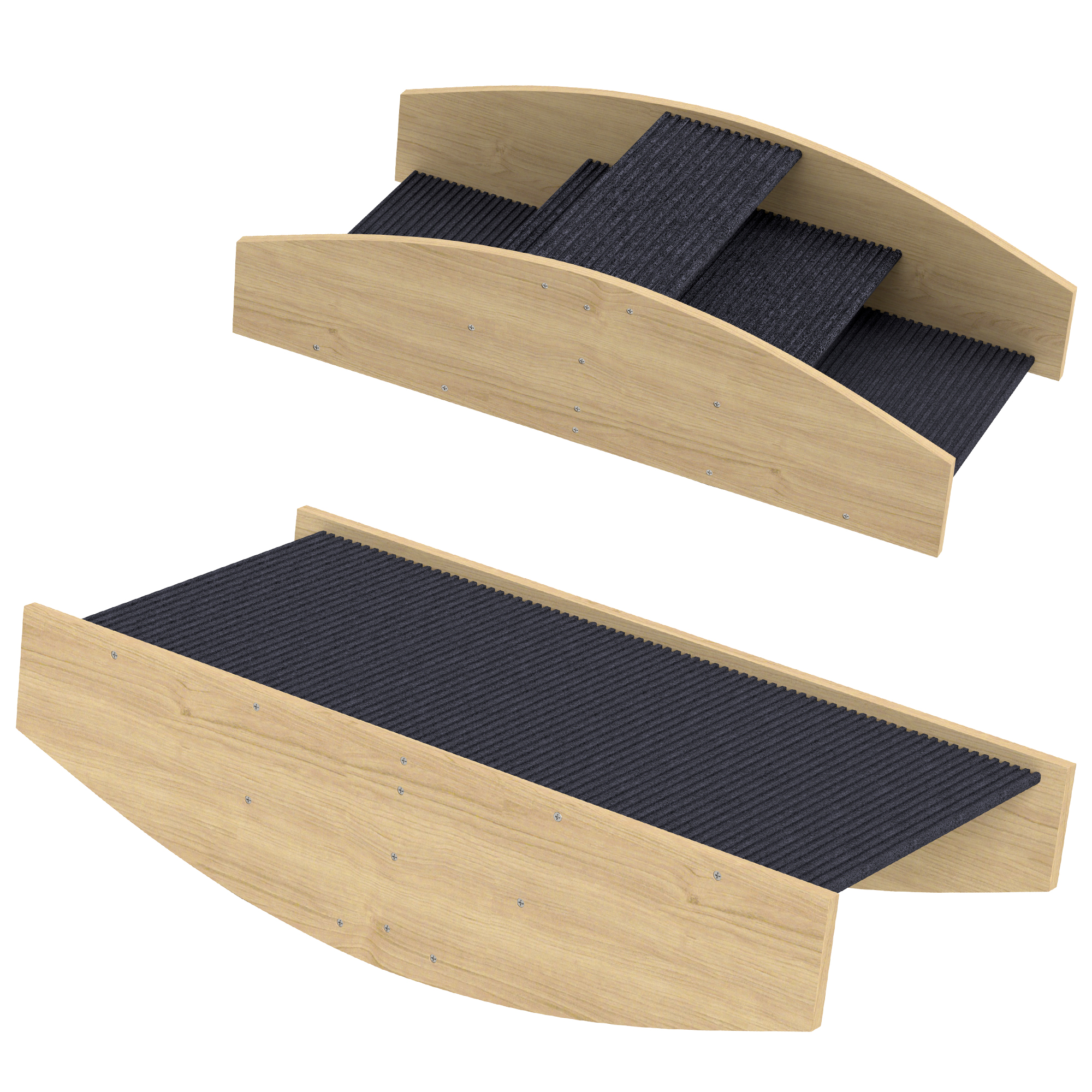 PawHut 2-in-1 Hundewippe, Hunde Agility Wippe aus Holz, Hunde Agilitäts Rampe für kleine, mittelgroße Hunde unter 15 kg, für Balance, Selbstvertrauen, 80 x 39,5 x 20 cm Naturholz Aosom