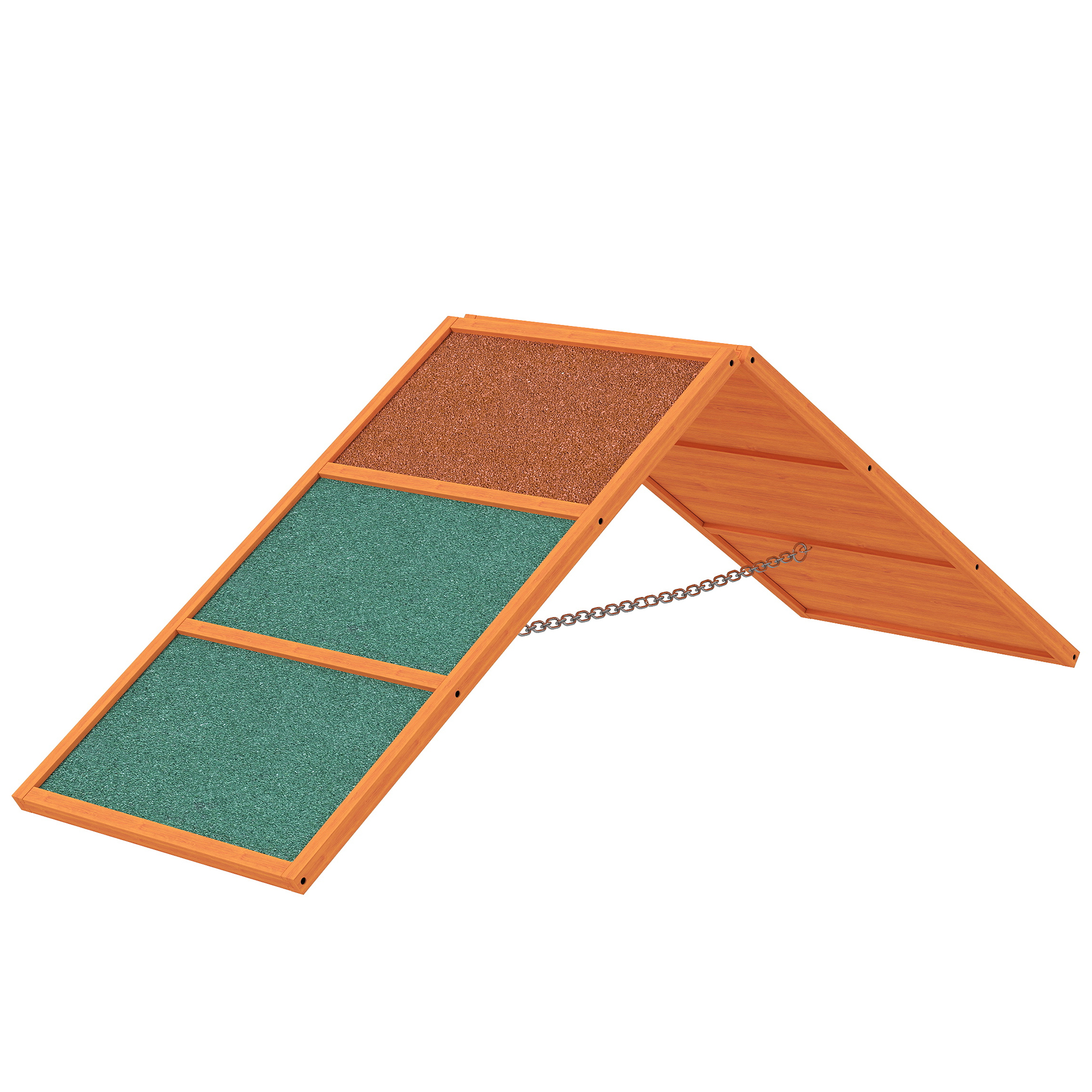 PawHut Hunde Agility Steg Agility-Ausrüstung für Hunde mit klappbare Brücke, rutschfeste Oberfläche höhenvertstellbar Agility-Gerät für Garten, 173 x 59 x 66 cm, Orange Aosom