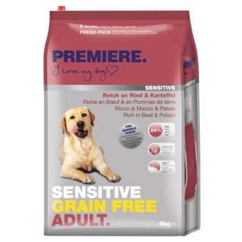 PREMIERE Sensitive Trockenfutter Hund Adult Grain Free Rind und Kartoffel 4 kg