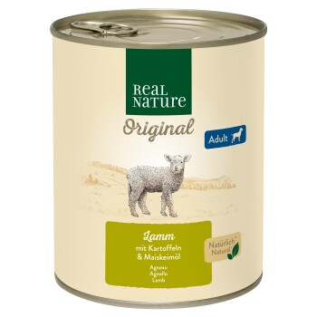 REAL NATURE Nassfutter Hund Adult Lamm mit Kartoffeln 6x800 g
