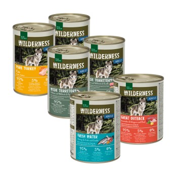 REAL NATURE WILDERNESS Nassfutter Hund, Adult 6x400 g Mixpaket 2