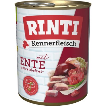 RINTI Kennerfleisch Nassfutter Hund, Adult, Dose, Ente 12x800 g