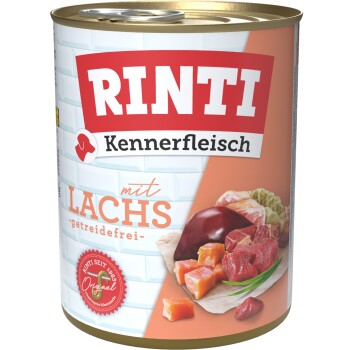 RINTI Kennerfleisch Nassfutter Hund, Adult, Dose, Lachs 12x800 g
