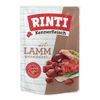 RINTI Kennerfleisch Nassfutter Hund, Adult, Pouch Lamm 10x400 g