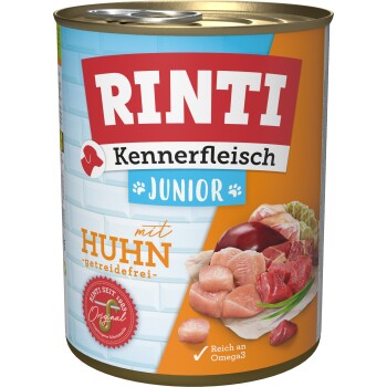 RINTI Kennerfleisch Nassfutter Hund, Junior, Dose Huhn 36x800 g