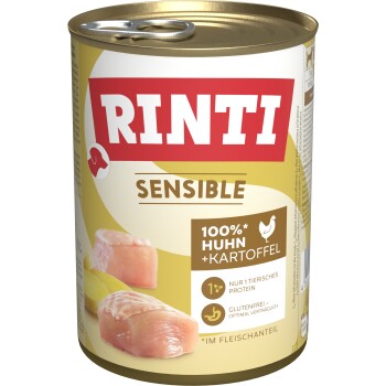 RINTI Sensible Nassfutter Hund, Adult, Dose Huhn und Kartoffel 12x400 g
