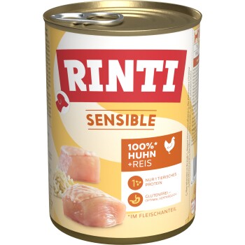 RINTI Sensible Nassfutter Hund, Adult, Dose Huhn und Reis 12x400 g