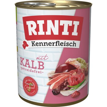 RINTI Kennerfleisch Nassfutter Hund, Adult, Dose, Kalb 12x800 g