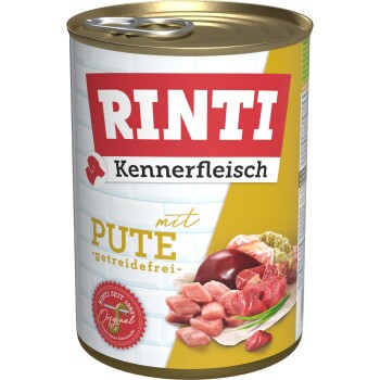 RINTI Kennerfleisch Nassfutter Hund, Adult, Dose, Pute 24x400 g