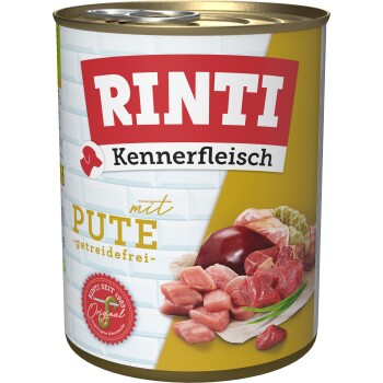 RINTI Kennerfleisch Nassfutter Hund, Adult, Dose, Pute 36x800 g