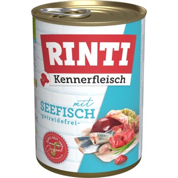 RINTI Kennerfleisch Nassfutter Hund, Adult, Dose, Seefisch 12x400 g