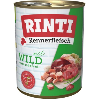 RINTI Kennerfleisch Nassfutter Hund, Adult, Dose, Wild 24x800 g