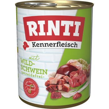 RINTI Kennerfleisch Nassfutter Hund, Adult, Dose, Wildschwein 24x800 g