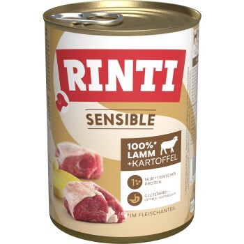 RINTI Sensible Nassfutter Hund, Adult, Dose Lamm und Kartoffel 12x400 g