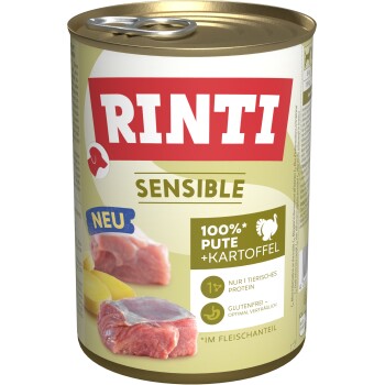 RINTI Sensible Nassfutter Hund, Adult, Dose Pute und Kartoffel 12x400 g
