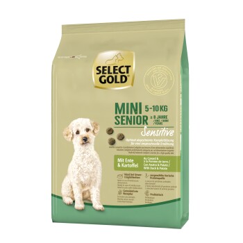 SELECT GOLD Sensitive Trockenfutter Hund Mini Senior Ente und Kartoffel 1 kg